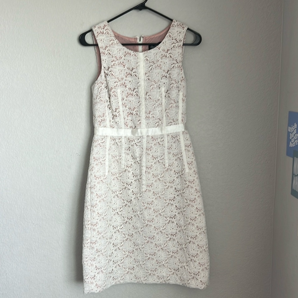 Oleg cassini white lace dress with tags